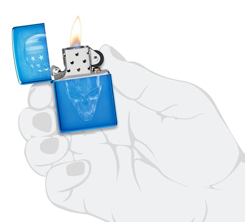 Zippo encendedor de bolsillo diseño American Skull miniatura 6