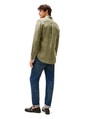 Image of Tommy Hilfiger Men's Long Sleeve Casual Linen Button Down Shirts in Regular Fit