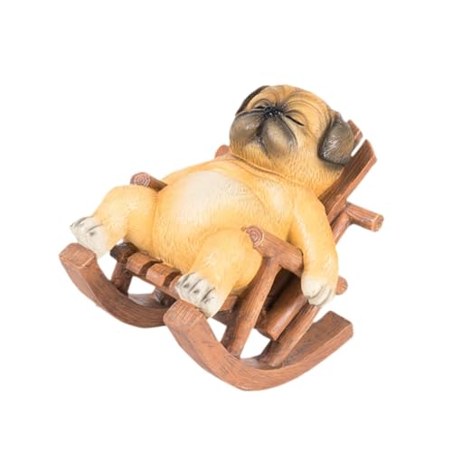 Statue d'animal à bascule miniature ornement table chien