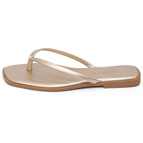 Image of Flip Flops Sandals for Women Square Toe Lightweight Thong Slides