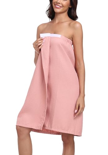 Image of 3 Pcs Towel Wrap for Women Lightweight Waffle Spa Bathrobe Cover Up Bath Shower Wraps with Adjustable Closure