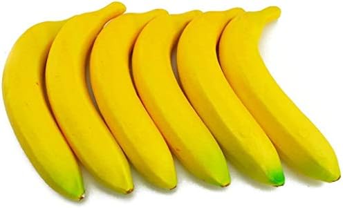 JEDFORE 6Pcs Fake Banana Simulation Artificial Lifelike Fake Fruit for Christmas Festival Home House Kitchen Wedding Party Photography Decoration