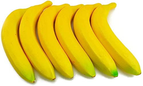 JEDFORE 6Pcs Fake Banana Simulation Artificial Lifelike Fake Fruit for Christmas Festival Home House Kitchen Wedding Party Photography Decoration