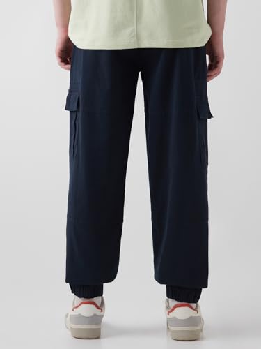 Image of Bewakoof Men's Solid Oversized Fit Twill Joggers