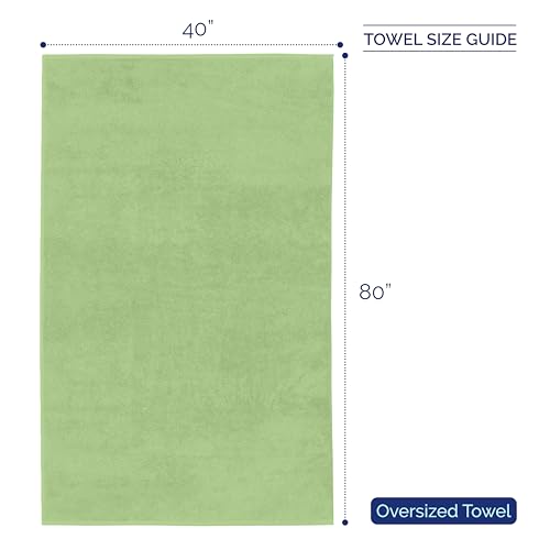 Drap de bain grand format pour adulte en coton turc vert sauge style spa - 3