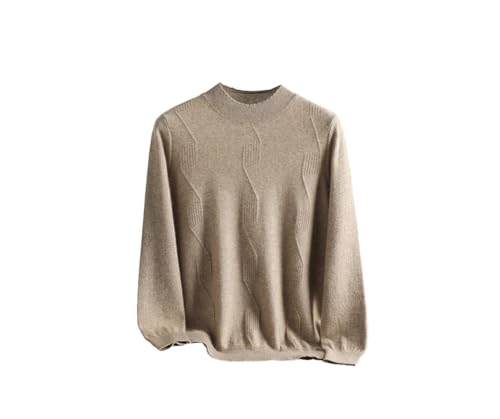 Men's Half High Collar Pullover Twisted Flower Sweater Business Slim Fit Long Sleeve Sweater Warm Knit Pullover