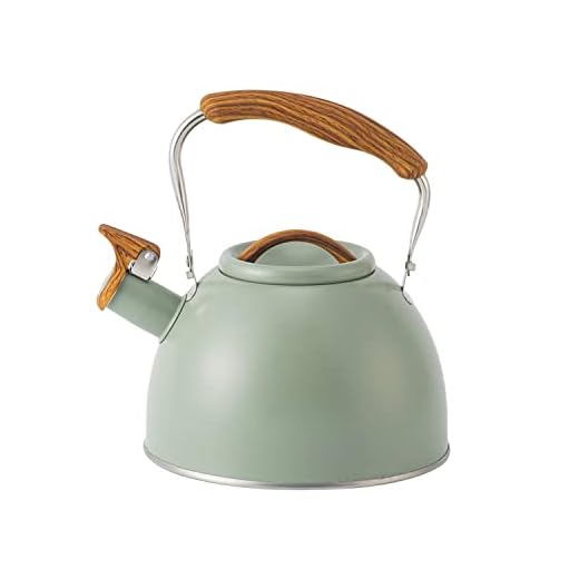 AVSMGP Wooden Tetera con Silbato, Hervidor de Agua Retro, Inducción, Vitrocerámica, Todo Tipo de Cocinas, 3 L, Acero Inoxidable, Mango Madera Tacto Frío, Diseño Vintage