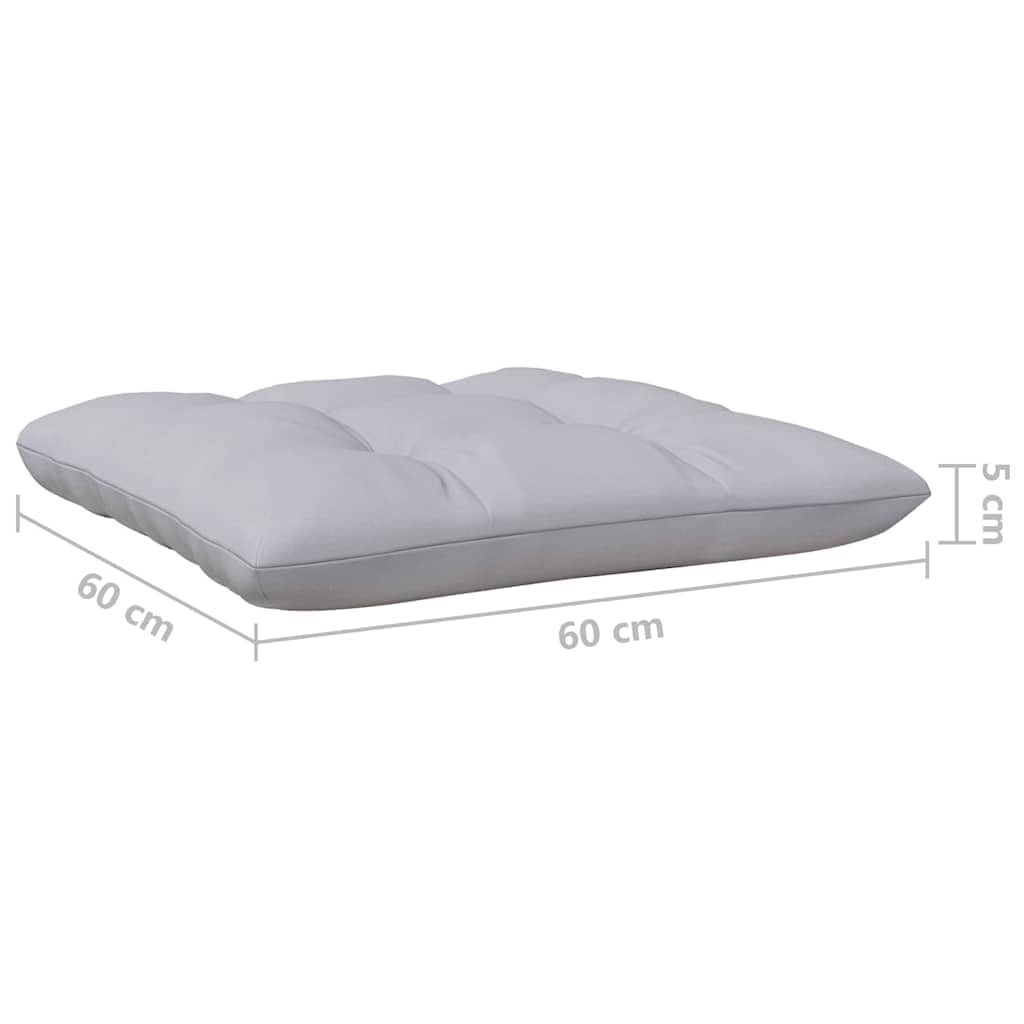 2-osobowa sofa ogrodowa z szarymi poduszkami z litego drewna sosnowego, 63,5 x 63,5 x 62,5 cm, sofa outdoorowa na balkon i taras, modułowa sofa ogrodowa z wygodną tapicerką
