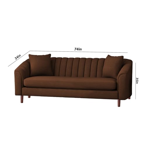 Image of Doraldo 3 + 2 Seater Sofa Set for Living Room (Brown) Premium Fabric Sofa