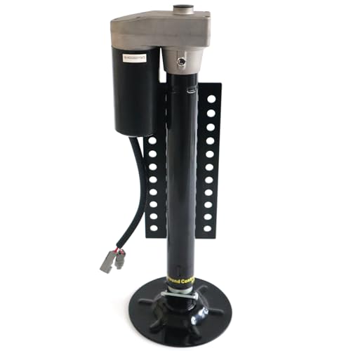 5th Wheel RV Jack Right Leg, Ground Control 3.0 Automatic 5th Wheel RV Leveling System Rear Hall Effect Jack with Motor, 5000 lbs, Black 344792