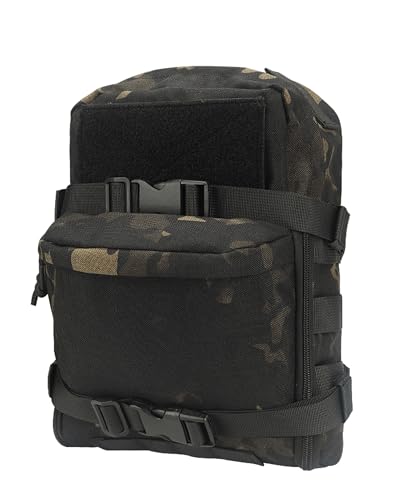 GEEDUD Mini Tactical MOLLE Hydration Pack,Tactical Hydration Backpack,Water Reservoir Bag,Outdoor Water Bladder Carrier Pack(Multi-camo Black)
