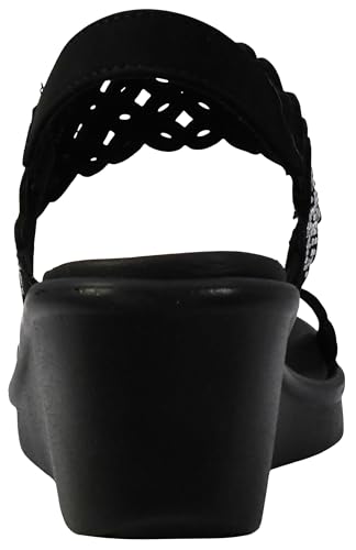 Skechers Skechers Cali Women's womens Rumble on - Sassy Dayz Wedge Sandal, Black, 8 US