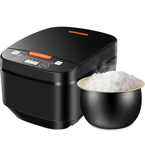 Olla arrocera, olla arrocera inteligente para el hogar, olla arrocera pequeña de 5l, 24 horas de preajuste para mantener caliente, revestimiento antiadherente y bandeja para cocer al vapor, olla para