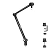 MOUNT-IT! Adjustable Microphone Boom Arm [3/8’’ to 5/8’’ Screw Adapter] Suspension Scissor Mic Stand, Desk Mount For Blue Snowball, Yeti, & Other Studio and Gaming Microphones (With Cable Management)