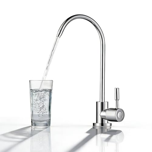 Grifo de Osmosis Inversa, 1/4'' Cocina Grifo de Agua Potable de Acero Inoxidable, 360° Giratorio Grifos Osmosis Purificador De Grifos Para Todos Sistemas ósmosis Inversa Filtración Del Agua