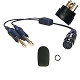 UFQ Aviation headset AB-GA Airbus XLR to GA dual plugs Pilot Headset Adapter 5 pin female airbus XLR connector to GA twin plugs aviation headset adapter free with super high density sponge with O ring