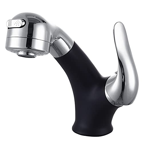 Robinet de lavabo anti-calcaire en laiton noir et or pour mitigeur de salle de bain durable