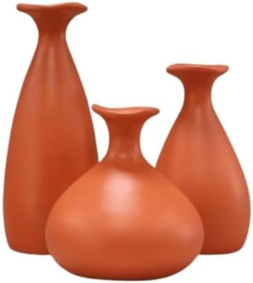 Trio Vaso Garrafa De Cerâmica Decorativa Para decoração Sala Sucu...
