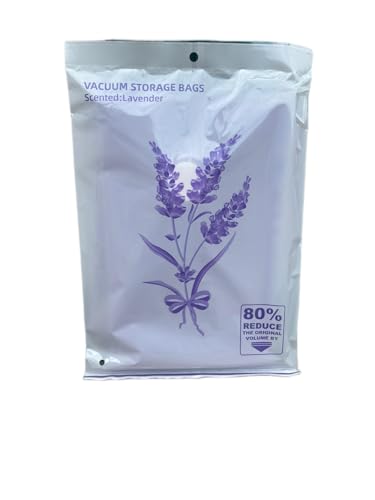 Sacchetti sottovuoto vestiti e piumoni – Set 6 buste salvaspazio per armadi, cambio stagione e viaggio 2 50×70+2-60×80+ 2-80×100 – Sacchi sottovuoto riutilizzabili con profumati LAVANDA