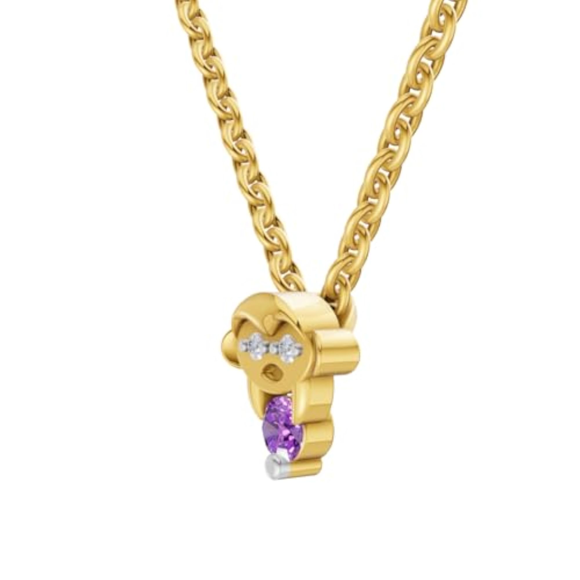 Women's Twinkle Toes Monkey Lab Grown Diamond Pendant in 925 Silver