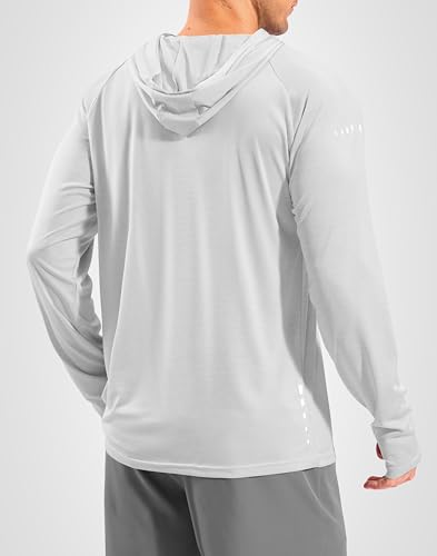 Image of Men's Sun Protection Hoodie Shirts Long Sleeve UPF 50+ Swim Shirts for Men Rash Guard Fishing Shirt Quick Dry