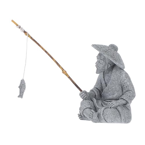 OFFSCH Mini Statue De Pêcheur pour Décoration De Jardin Micro-Paysage Figurine De Pêcheur Statue De Extérieur Décorations De Bonsaï