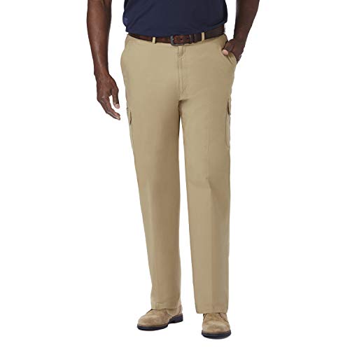Haggar Men's Comfort Stretch Classic Fit Flat Front Cargo Pant - Regular and Big & Tall Sizes