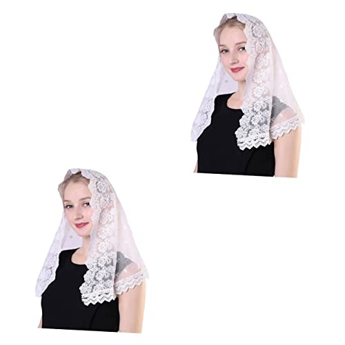 minkissy 2 st damhalsdukar svarta bröllopsklänningar för brud kvinnor svart halsduk spets mantillor för kyrka kvinnor triangel spets slöja spets slöja latinsk massa mantilla slöjor vit damhalsduk,