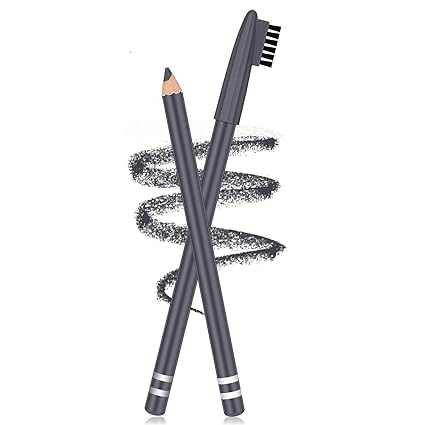 bajajbeautyshop eyebrow pencils with soft brush 2-in-1 eyebrow pencil, waterproof, long lasting, (grey)