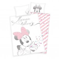 Herding DISNEY MINNIE MOUSE Parure de Lit Réversible pour Enfants, Housse de Couette 100 x 135 cm, Taie d'Oreiller 40 x 60 cm, Coton/Renforcé