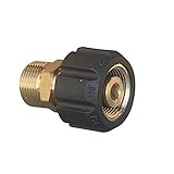 〈HOTEISON〉高圧洗浄機 高圧ホース 接続 カップリング リョービ & ケルヒャー 異種ホース の 相互接続に アタッチメント 変換アダプター M22おねじ（内径15mm）×M22めねじ（軸心14mm）