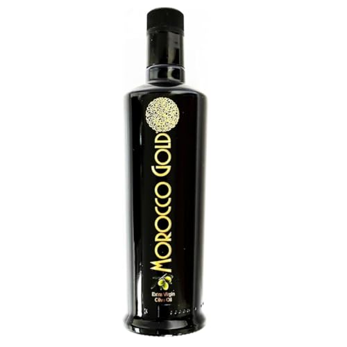 Morocco Gold New Harvest Olive Oil Extra Virgin - Polyphenol Rich 606mg/kg - Cold Pressed Olive Oil - Pure & 100% Natural with up to 4 Years Shelf-life - Fresh Harvest EVOO - (500ml (Pack of 1))