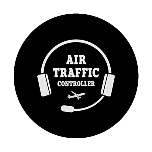 Great Air Traffic Controller Apparel Airport Operations PopSockets Swappable PopGrip, Black - Image 3