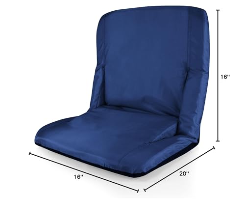 Image of PICNIC TIME NCAA Washington & Lee Generals Ventura Reclining Stadium Seat with Back Support, Bleacher Seat, Beach Floor Chair, (Navy Blue)