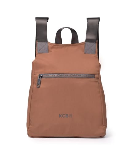 KCB Mochila Antirrobo Grande Shine | Diseño Seguro y Espacioso | Bolsillos Organizadores | Ideal para Viajes o Uso Diario | Asas Ajustabes | 100% Vegano | Color Marrón