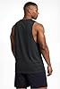 Men’s Gym Stringer Vest Sleeveless Workout Tank Top Quick Dry Muscle Training Shirt Bodybuilding Running Fitness Black 2XL #3