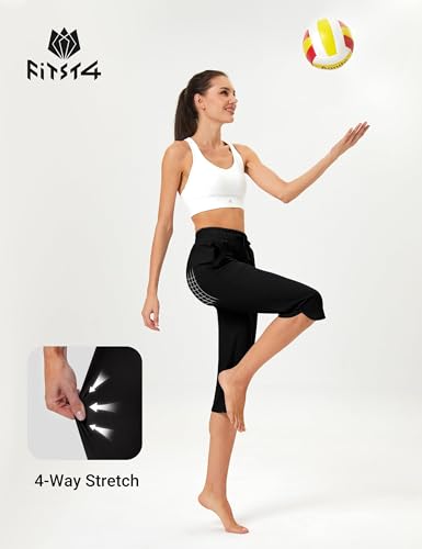 FitsT4 Sports Women's Swim Capris Pants 18" Quick Dry UPF 50+ Beach Modest Swimsuits Bottoms with Mesh Pockets4