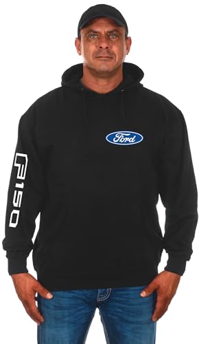 JH DESIGN GROUP Mens Ford F150 Truck Black Pullover Hoodie Sweatshirt (US Alpha Large Regular Regular Black)