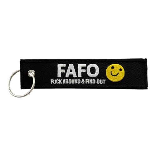 Boostnatics Keychain Tag for Motorcycles Scooters Bike Cars Backpacks Gifts & More (FAFO Smiley)