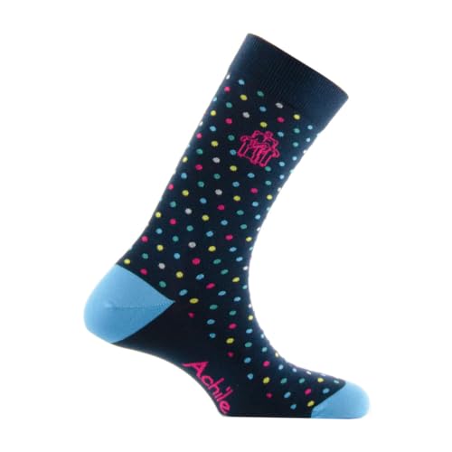 ACHILE - Mi-chaussettes jersey fantaisie Dots 2 Coton majoritaire - couleur - Multicolore - Pointure - 39-46