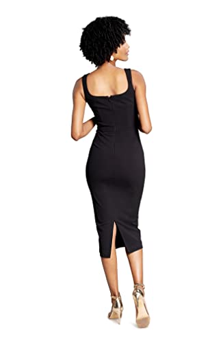 Dress the Population Women's Sloane Rounded V Neck Bodycon Midi Dress3