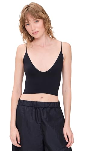 Free People Women's Round Two Skinny Strap Bralette, Black, M-L