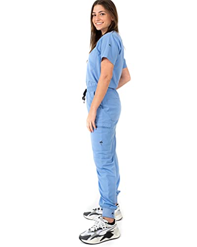 Image of Mim Jogger Scrub Pants for Women, Skinny Leg Joggers, Burgundy, Black, Navy Blue, Green