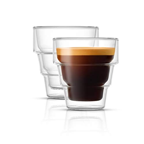 Tasses à expresso double paroi JoyJolt Pila 85ml en verre isolant