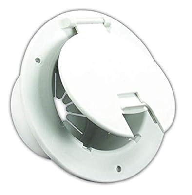 JR Products 541-2-A Polar White Deluxe Round Electric Cable Hatch with Back