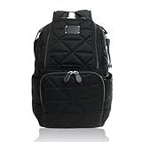 Sweet Mommy マザーズバッグ 20Lリュック 撥水 抱っこ紐したままおろせる ベビーカーフック付き 保温保冷ポケット 盗難防止背面ポケット ママバッグ ママリュック マザーズリュック キャリーケース用ベルト ベビーに優しい樹脂ファスナー 大容量 ママパパ兼用 【DAILY】 [キルティング/ブラック]