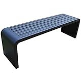 屋外用ベンチ 屋外ガーデンベンチ 100/120/150cm 金属製 ガーデン チェア 2人掛け背もたれのないベンチ 屋外の庭のベンチ 日焼け止め 防水 パティオ プール 芝生 屋外用家具 公園ベンチ用(Black,150cm(59.05in))