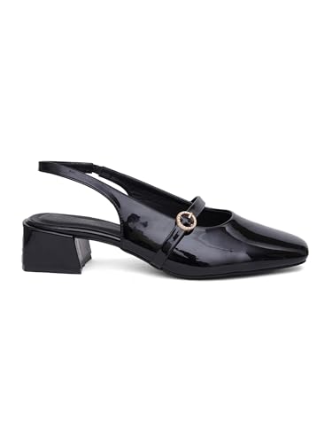 Image of TRYME Women's Mary Jane Block Heel Sandals | Elegant Cross Strap Slingback Heels for Women & Girls