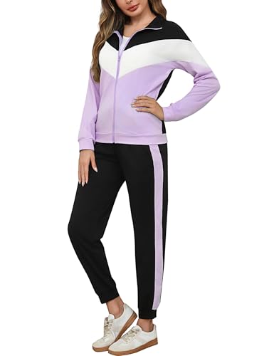 Marvmys Tuta Donna Sportiva Elegante Completa Tute Maniche Lunghe Colore