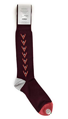 Men’s Dress Socks Over The Calf Virgole L243 Burgundy2